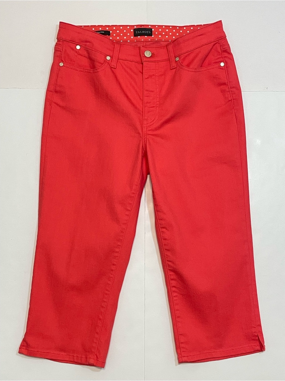 Talbots Pedal Pusher Curvy Cropped Women’s Red Jeans Size 6